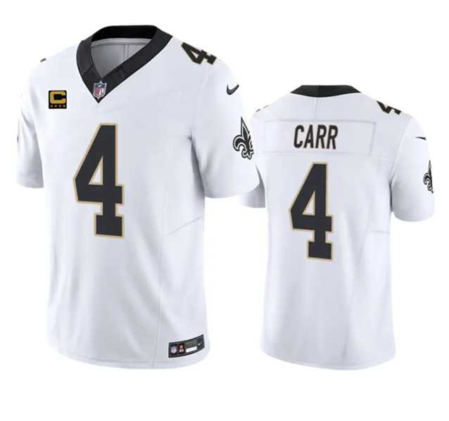 Men & Women & Youth New Orleans Saints #4 Derek Carr White 2023 F.U.S.E. With 4-Star C Patch Vapor Untouchable Limited Jersey->new england patriots->NFL Jersey